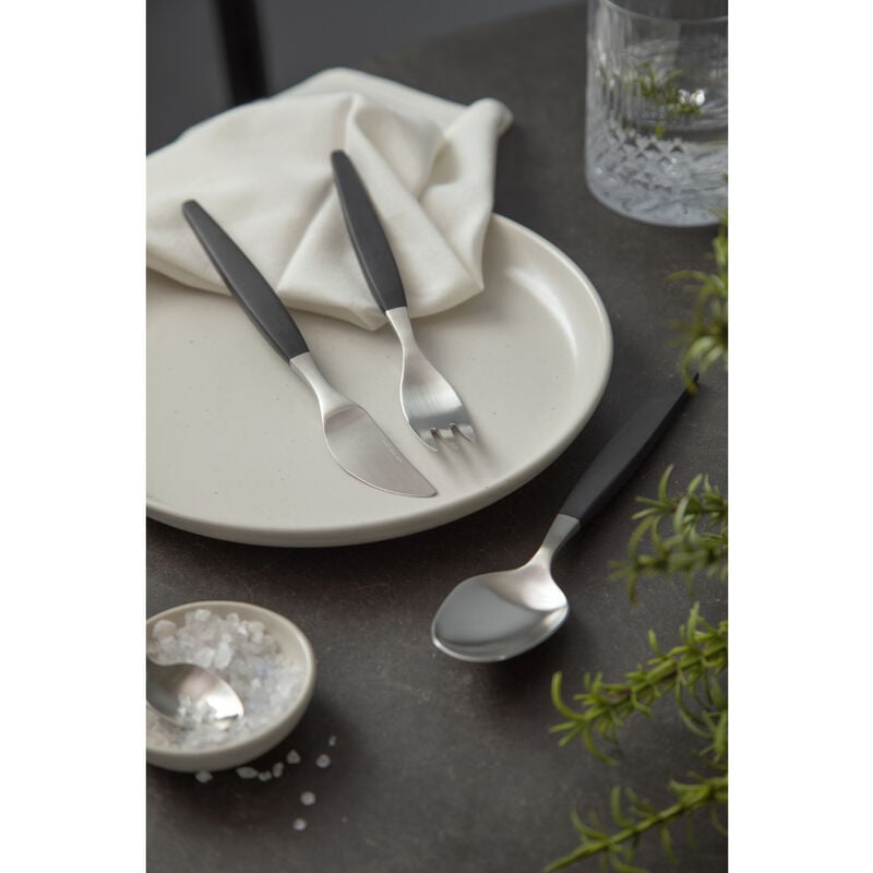 Gense Bestiksæt 12 dele sort/mat stål, Focus de Luxe